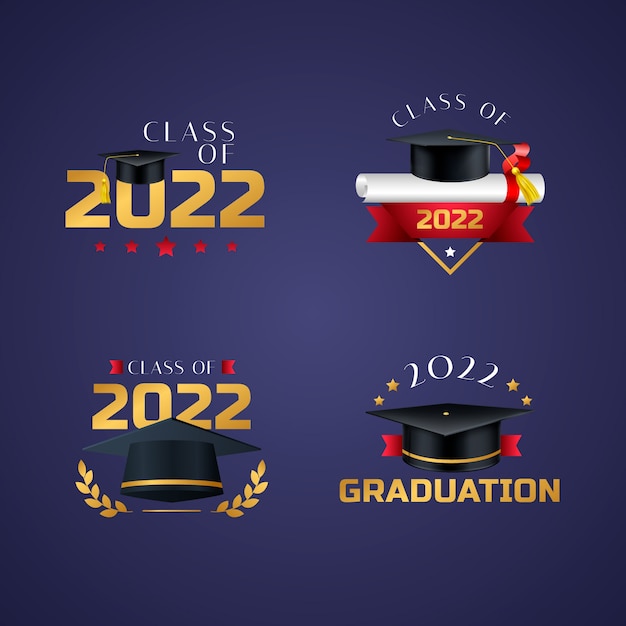 Vecteur gratuit classe réaliste de la collection de badges 2022