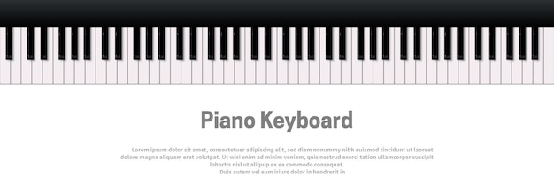 Vecteur gratuit clavier de piano isolé sur fond blanc modèle de conception de musique