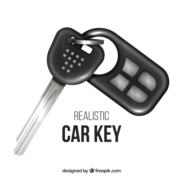 Vecteur gratuit clé de voiture réaliste