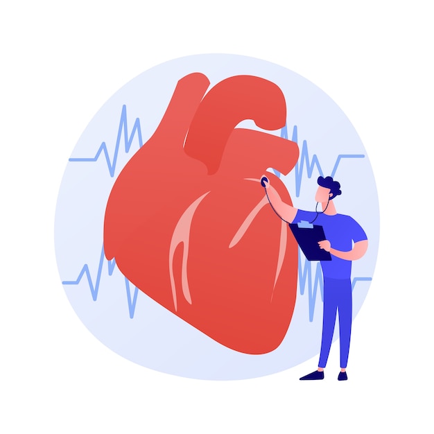 Vecteur gratuit clinique de cardiologie, service hospitalier. coeur sain, prévention cardiovasculaire, élément de conception d'idée de l'industrie de la santé. électrocardiogramme, ecg. illustration de métaphore de concept isolé de vecteur