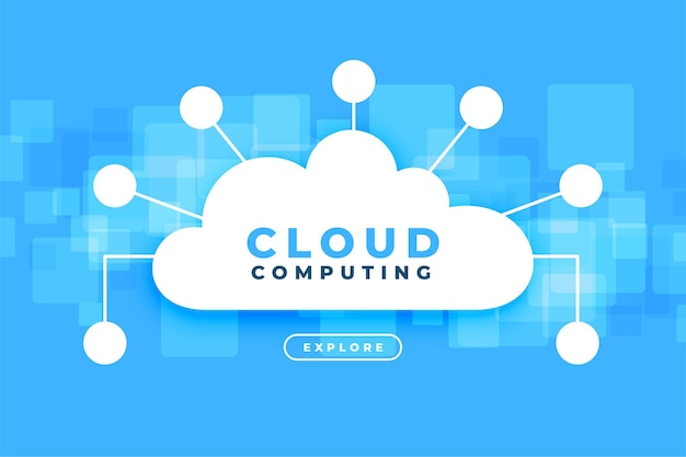 Vecteur gratuit cloud computing avec des points de réseau