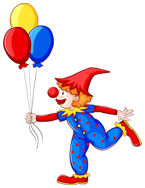 Vecteur gratuit un clown avec des ballons