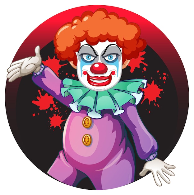 Clown dessin animé avec nez rouge