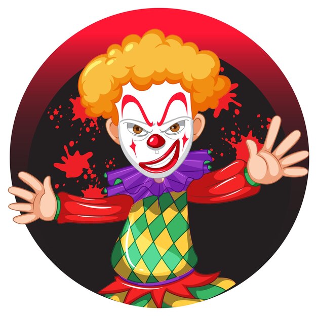 Clown dessin animé avec nez rouge