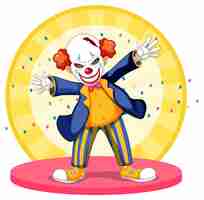 Vecteur gratuit clown effrayant de dessin animé