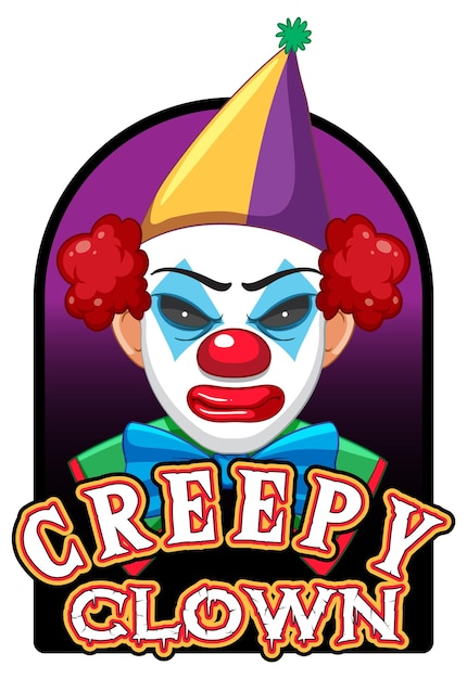 Vecteur gratuit clown effrayant avec logo de clown effrayant