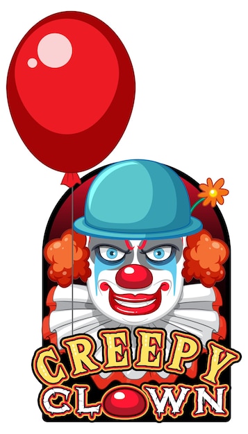 Vecteur gratuit clown effrayant avec logo de clown effrayant