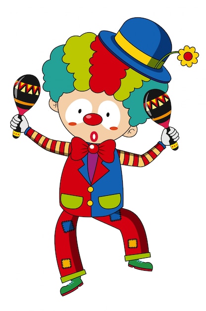 Vecteur gratuit clown joyeux avec des maracas