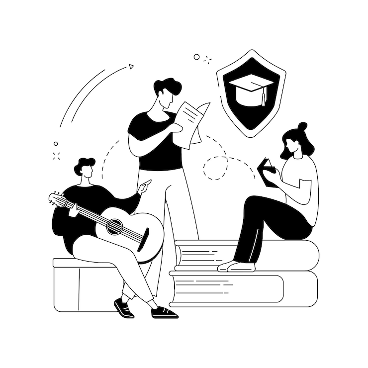 Vecteur gratuit club étudiant concept abstrait illustration vectorielle organisation étudiante club d'intérêt universitaire programme d'activités parascolaires association collégiale société passe-temps professionnelle métaphore abstraite