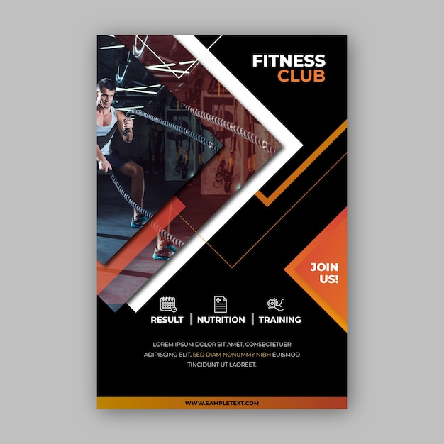 Vecteur gratuit club de fitness design affiche sport