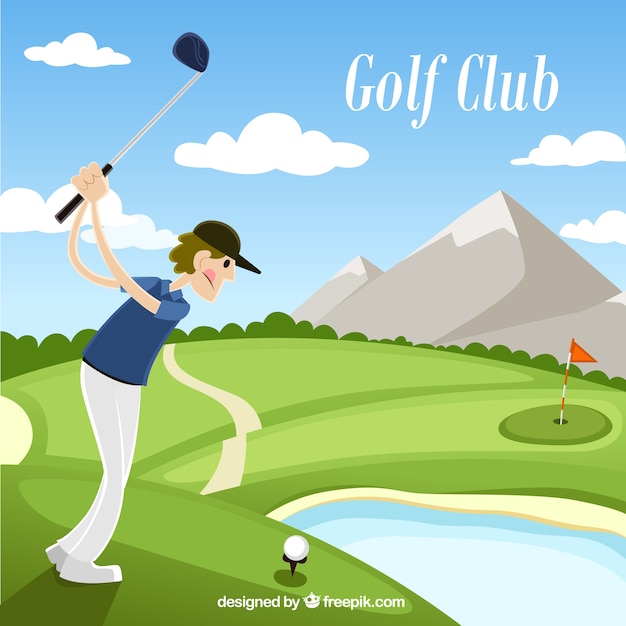 Vecteur gratuit club de golf illustration