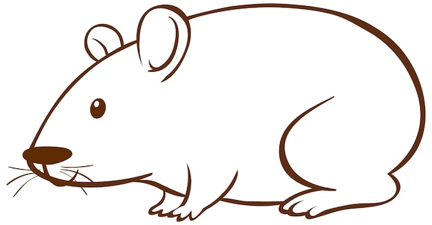 Vecteur gratuit cochon d'inde dans un style simple doodle sur fond blanc