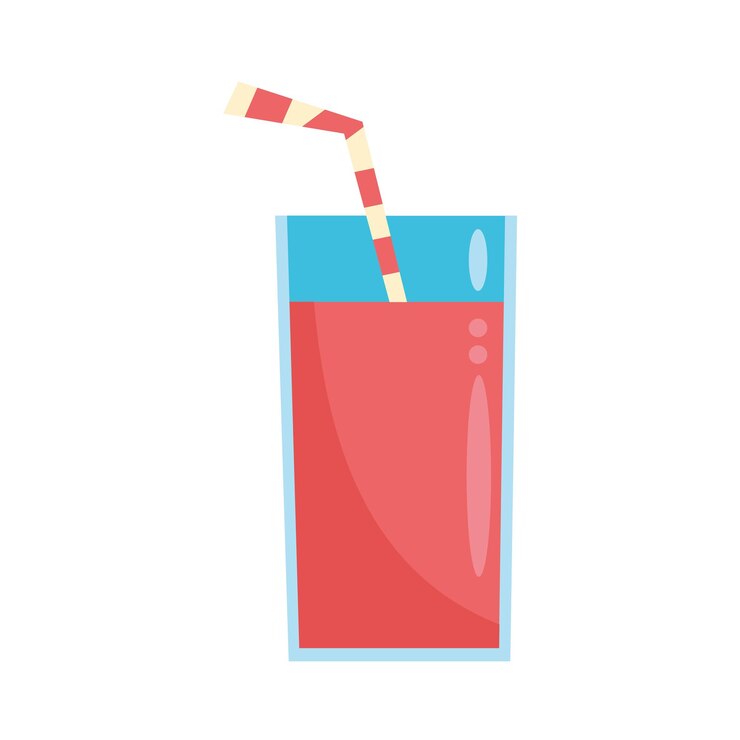 Vecteur gratuit cocktail avec des fruits et de la paille