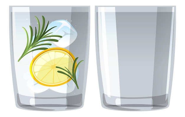 Vecteur gratuit cocktail gin tonic dans le verre