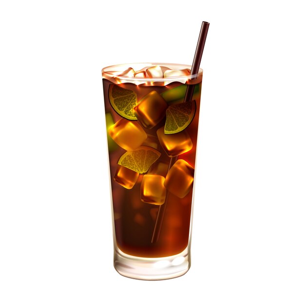 Cocktail de thé glace longue île réaliste