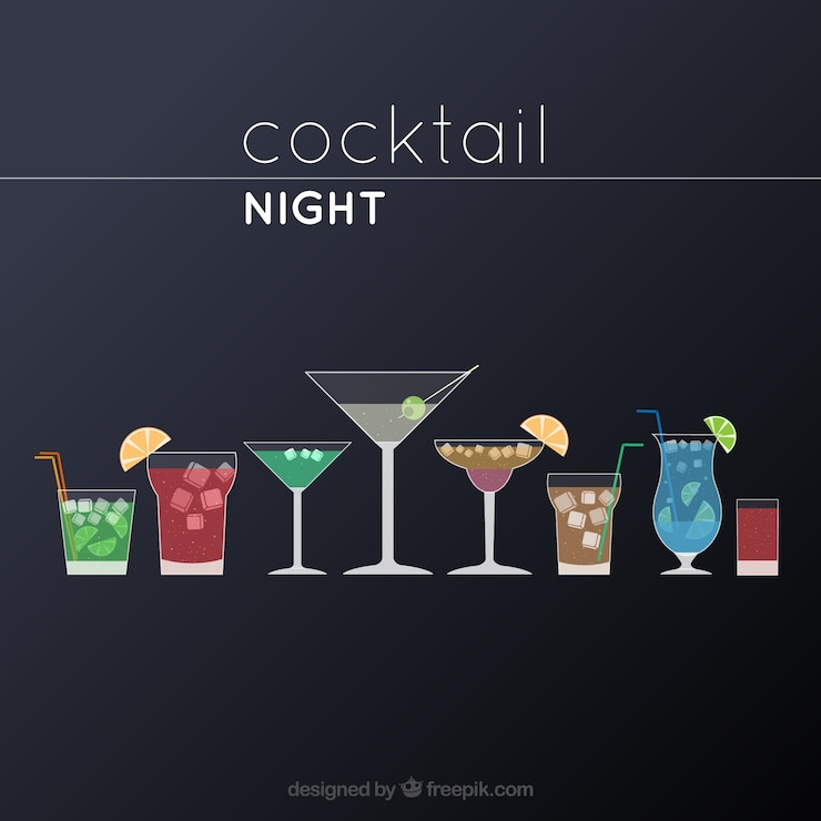 Vecteur gratuit cocktails night