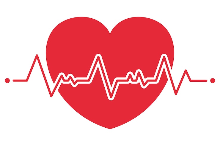 Vecteur gratuit coeur avec battement de coeur