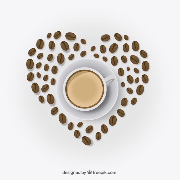 Coeur fait de grains de café