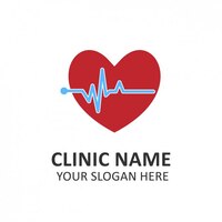 Vecteur gratuit coeur hospital forme logo template