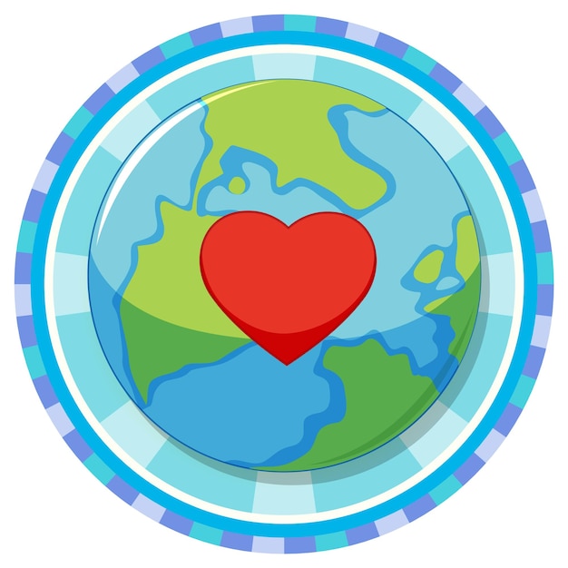 Vecteur gratuit coeur sur le symbole du globe