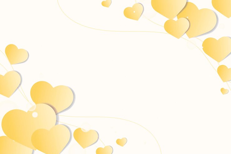 Vecteur gratuit coeur de vecteur décoré fond jaune frontière