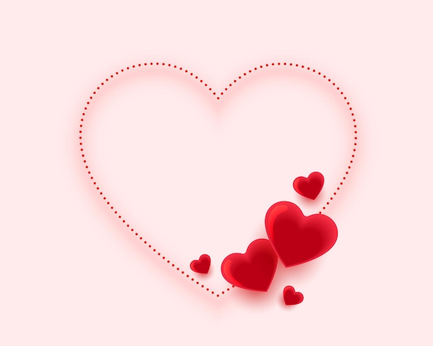 Coeurs Mignons Cadre Saint Valentin Belle Conception De Cartes