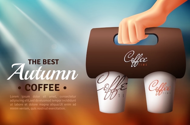 Vecteur gratuit coffee street food packaging