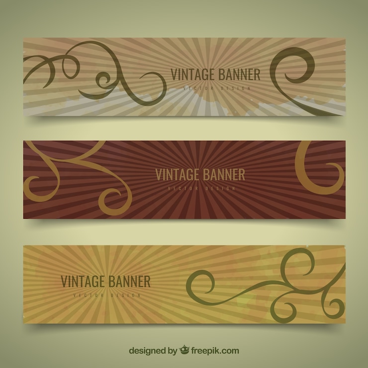 Vecteur gratuit la collecte des bannières vintage