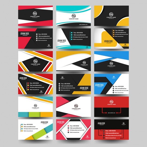 Vecteur gratuit collecte des cartes de visite