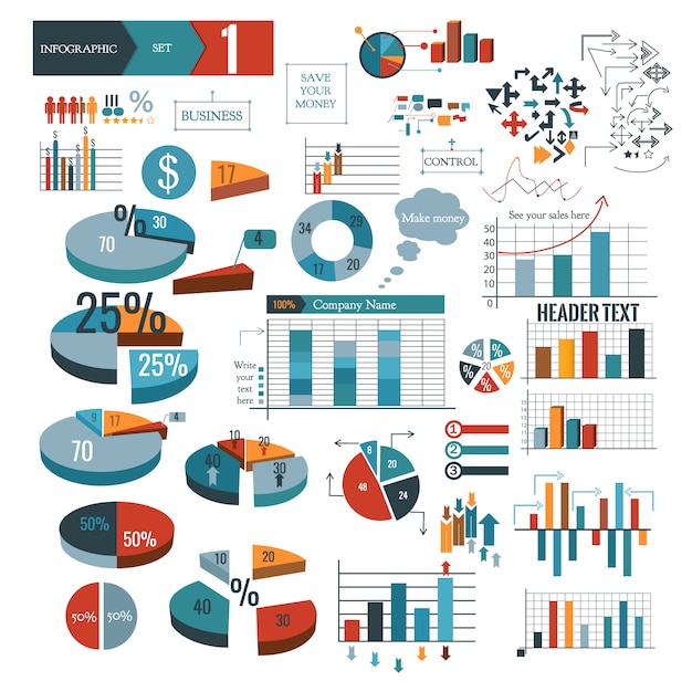 Vecteur gratuit la collecte des éléments infographiques