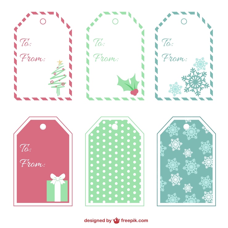 Vecteur gratuit la collecte des étiquettes de noël