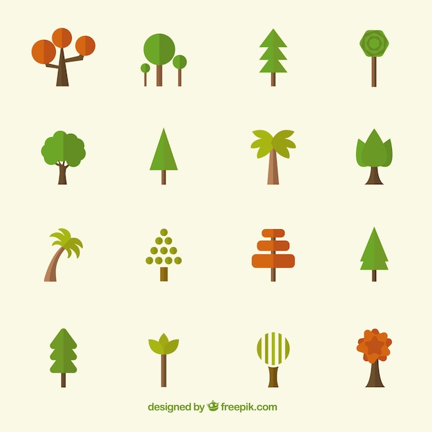 la collecte des icônes d&#39;arbres