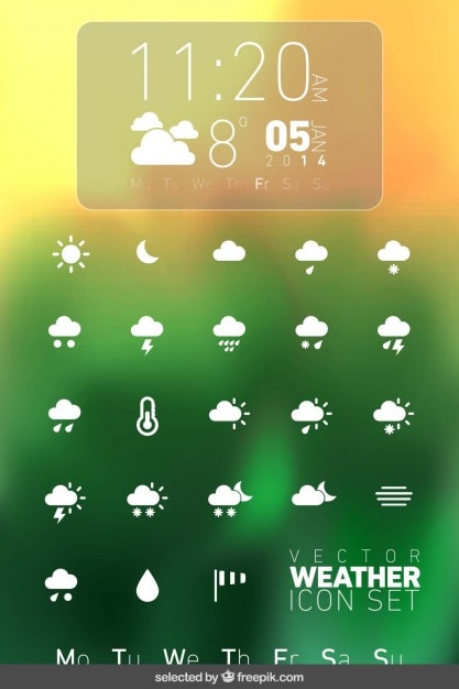 Vecteur gratuit la collecte des icônes météo