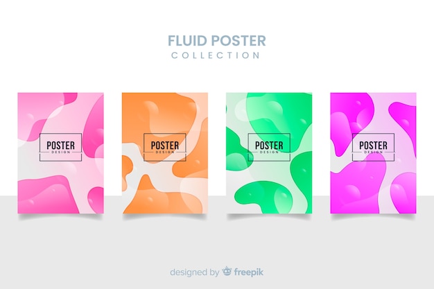 Vecteur gratuit collection d'affiches fluides