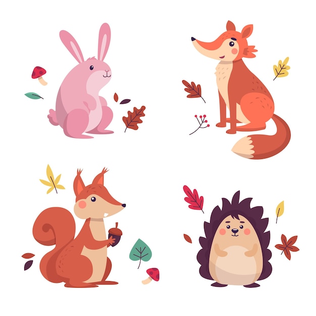 Collection D'animaux D'automne