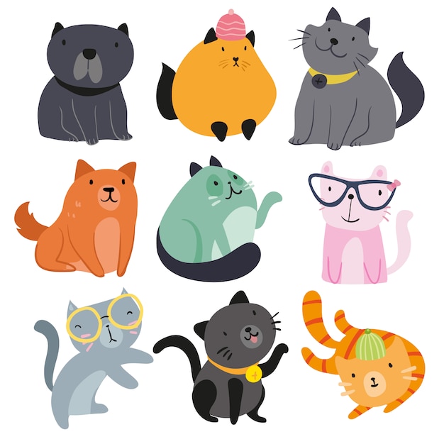 collection animaux dessinés à la main