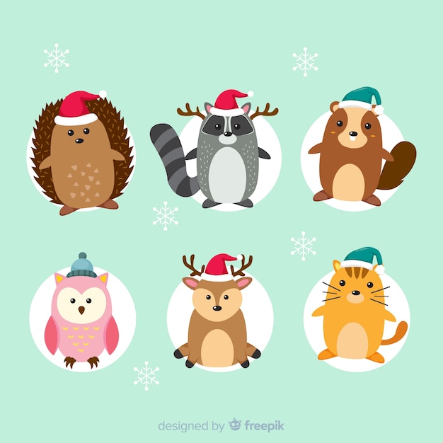Collection d&#39;animaux forestiers d&#39;hiver