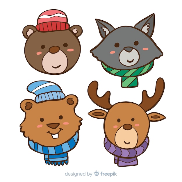 Collection d&#39;animaux d&#39;hiver