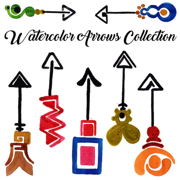 Vecteur gratuit collection arrows aquarelle