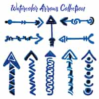 Vecteur gratuit collection arrows aquarelle