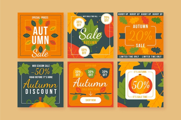 Collection D'articles De Vente Instagram D'automne