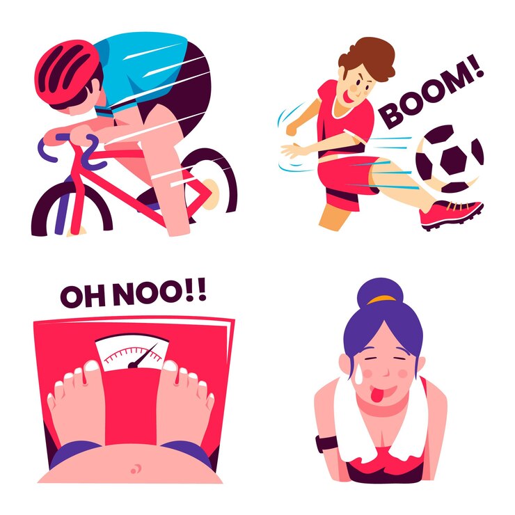 Collection d'autocollants de sports et d'exercices