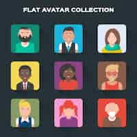 Vecteur gratuit collection avatar flat