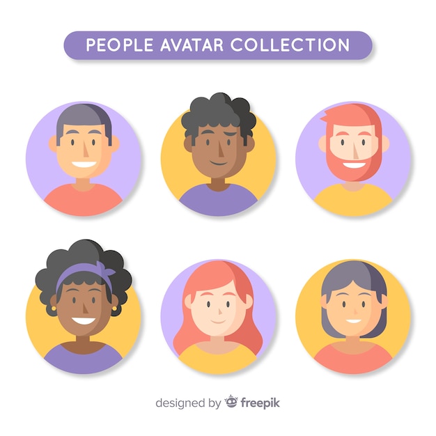 Vecteur gratuit collection d'avatar de personnes dessinées à la main