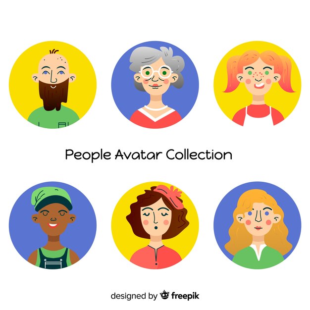 Collection d&#39;avatar de personnes dessinées à la main