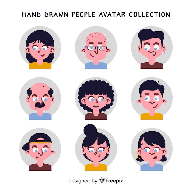 Collection D'avatar De Personnes Dessinées à La Main