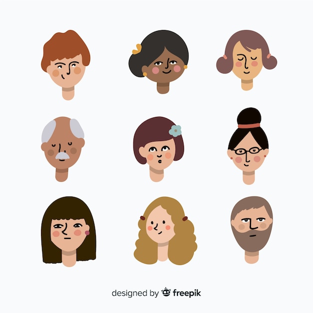 Collection D'avatar De Personnes Dessinées à La Main