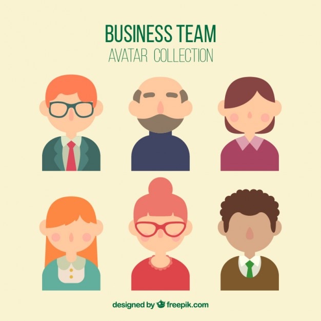 Vecteur gratuit collection avatar teamwork