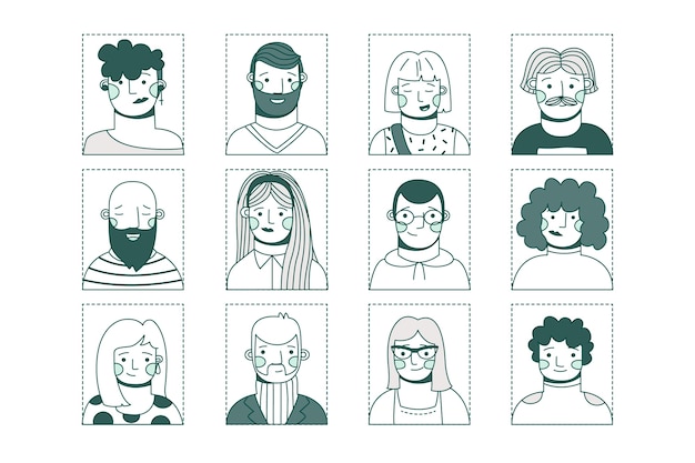 Vecteur gratuit collection d'avatars de personnes différentes