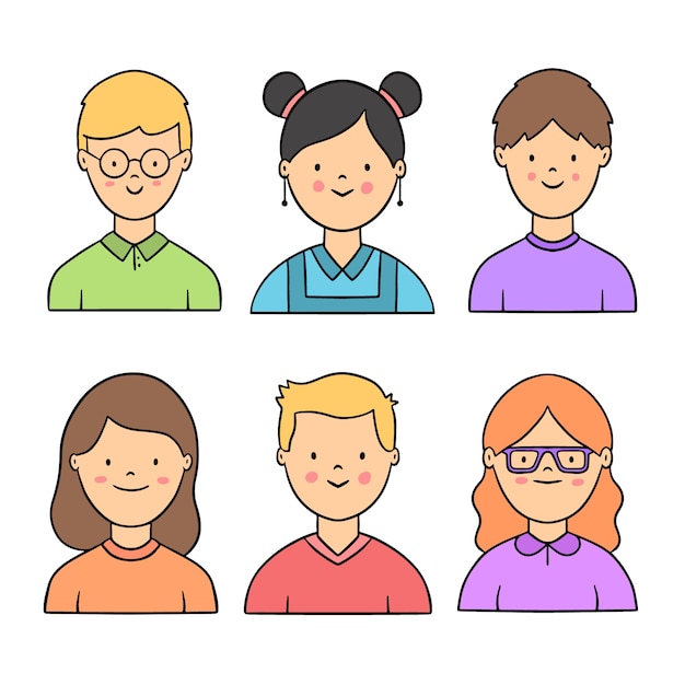 Vecteur gratuit collection d'avatars de personnes